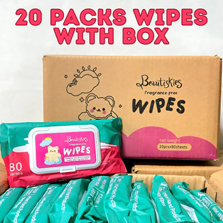 20Packs Wipes for Baby Organic Baby Wipes 80pcs Per Pack Wet Wipes Hypoallergenic (Non-Alcohol)