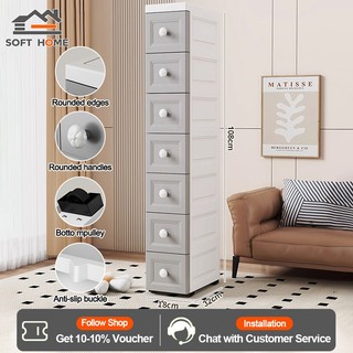SOFTHOME 18 cm Bedside Storaget Multi Layer Drawer Cabinet Kitchen Bathroom Plastics Sideboard