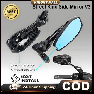 Motorcycle Side Mirror Blue Lens Adjustable Anti-glare AOS6 Mirror rear-view Motorcycle Accessories