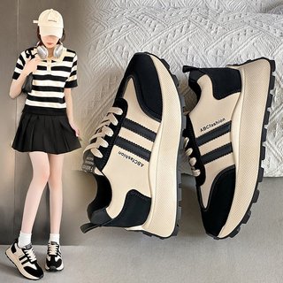 Korean style new sneakers for women 2025 student running sports thick-soled casual shoes