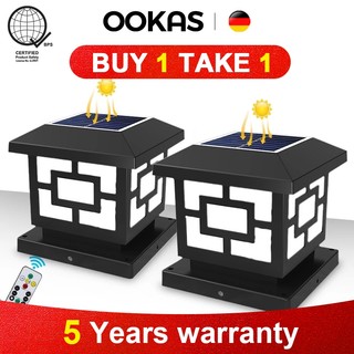 OOKAS 15/20/25cm 4Colors Solar Light Outdoor Waterproof LED Street Lamp Solar Gate Pillar Wall Light