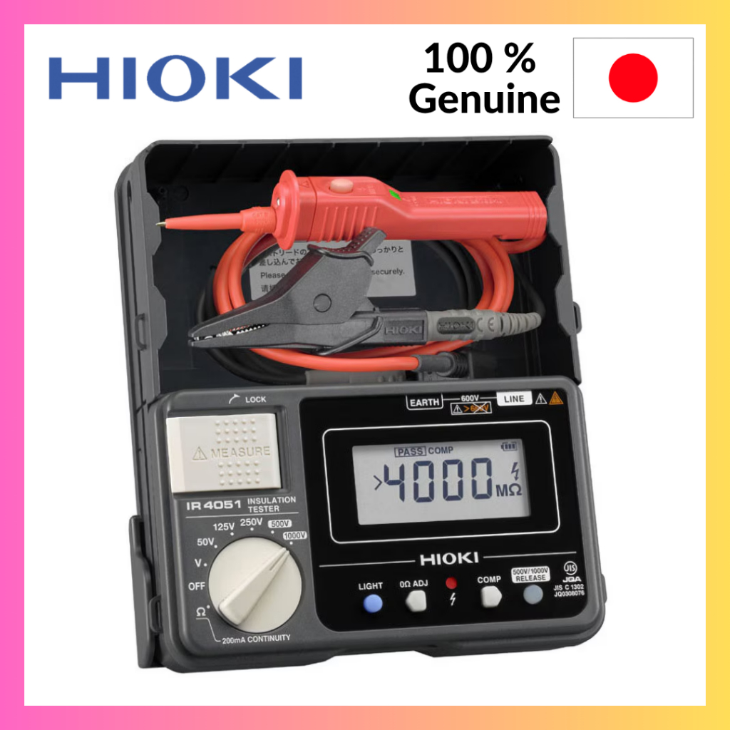 HIOKI Electric Insulation Resistance Tester IR4051-11 Original 50-1000V 5-Range w/Switch-Lead L9788-