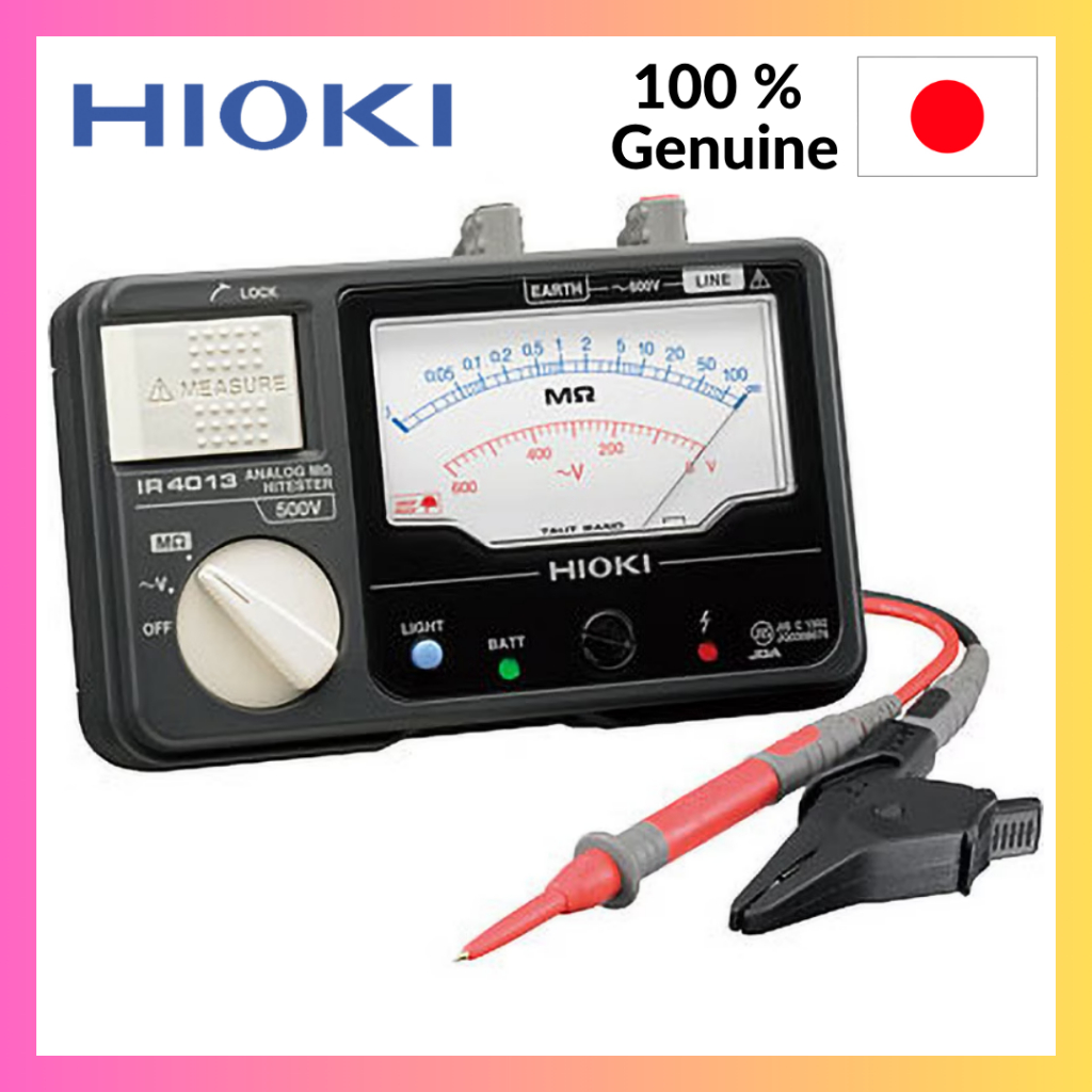 HIOKI Insulation Resistance Meter IR4013-10 Analog Megohm Hi-Tester Test Lead L9787 Accessories JIS 