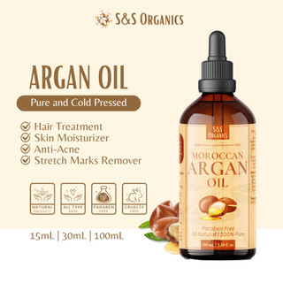 Pure and Organic Cold Pressed Argan Oil for Face and Hair 100ml / 30ml / 15ml