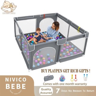 NIVICO BEBE Playpen For Baby With Foam Queen King Size Indoor Breathable Mesh Safety Baby Playpen