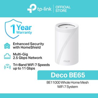 TP-Link | DECO BE65 | BE11000 Whole Home Mesh WiFi 7 System | Seamless AI Roaming