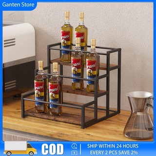 Coffee Syrup Rack Organizer Spice Rack Pump Rack Wine Storage Stand Bar Drink Holder For Counter