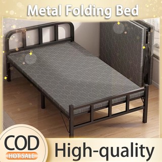 Metal Folding Bed Save Space Foldable Bed For Dormitory Rooms Home And Office Lunch Break Sleeping