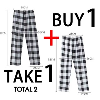 【 Buy 1 Take 1】 Plus size Checkered pajama for women plaid sleepwear pants high quality
