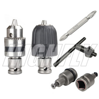 Drill Chuck Adapter 10mm 13mm Impact Adaptor 1/2 "Square Drive Metal Precise Drill Chuck Converter