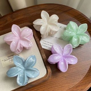 New Gradient Plumerias Hairpin Grips  Flower  Clip  Barrettes Accessory