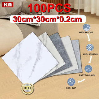 100PCS Vinyl Adhesive PVC Tiles Flooring Floor Stickers 1.5mm thick Wooden Design 30*30cm Home Decor