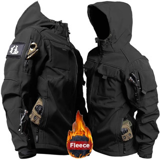 Shark Skin Soft Shell Tactical Jacket Men Waterproof Fleece Clothing Windbreaker Outdoor Sports coat