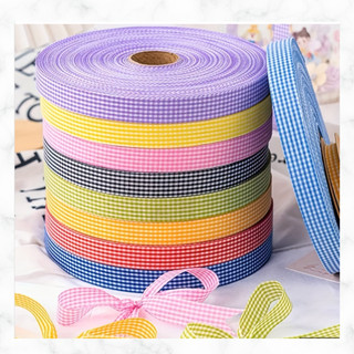 Modern 1CM Grid Printed Ribbon Crapts DIY for GIFT wrapping & Floral Arrangement