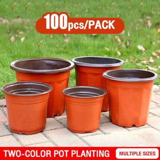 ⭕Wholesale⭕100Pcs/Set Flower Pot Plastic Plant Pots Desktop Potted Soft Nursery Garden