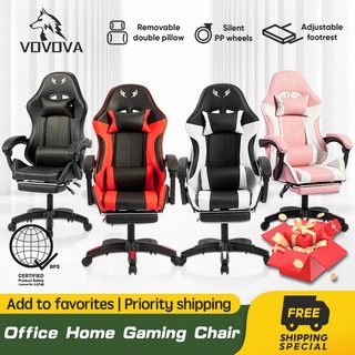 VOVOVA Leather Gaming Chair With Foot Rest  Ergonomic  Computer Chair Sale Ergonomic Office Chair