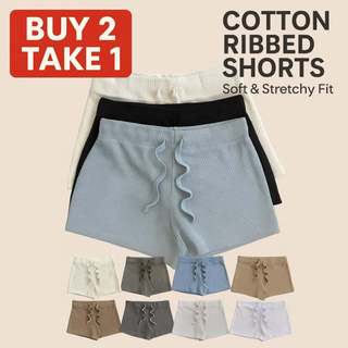Calliah Bundle of 3 short Rib Knitted Fabric Makapal Basic Short