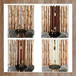 BROWN SAKURA CURTAIN SOLD FOR 3IN1 AND PER PIECE MADE FROM CANADIAN COTTON 7FT/85INCH