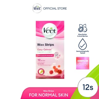 Veet Cold Wax Strips Hair Removal  for Legs / Normal Skin 12's (Alternative to Razor)