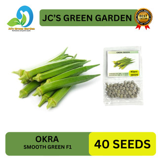 (40 SEEDS) - OKRA SEEDS /SMOOTH GREEN F1/EASTY TO GROW/HIGH YIELDING/HYBRID