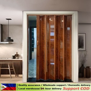 PVC Folding Door Fire O-Formaldehyde Accordion Sliding Door Home Kitchen Balcony Bathroom Shop Simpl