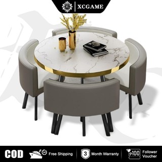 XC-Diameter 80CM + four stools office leisure small round table reception table family dining table