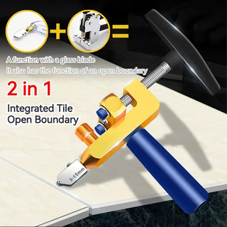 Integrated 2in1 Versatile Handheld Glass Tile Cutter Multifunctional Manual Mirror Tile Cutter Tool