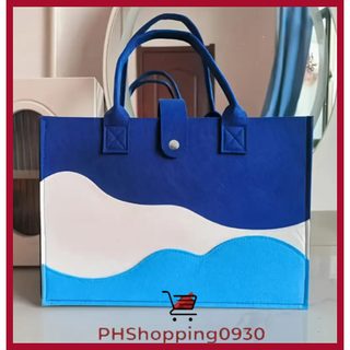 1PC Fashion Striped Canvas Tote Bag Women Multifunctional Commuter Handbag Shoulder Storage Felt Bag