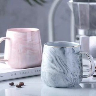 Nordic Ceramic Mug Marble Pattern Couple Coffee Tea Milk Breakfast Glass Gold