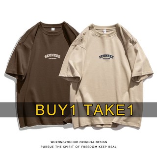 [BUY1 TAKE1]Tshirt For Men Oversized Unisex Round Neck Printed T shirt