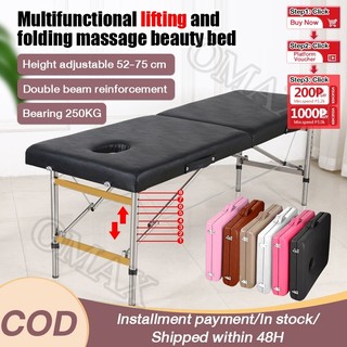 【Omax】Foldable Sturdy Comfortable 180*60*65cm Massage Bed Tattoo Bed Spa Facial Portable Table