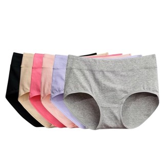 SW6Pcs/12Pcs Cotton Panties Medium Waist Tummy Control Elastic Design Elastic Women's underwear