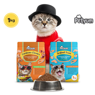 PetYum Cat Dry Food Carnivore Classics and Seafood Feast 1kg Collection