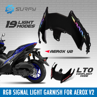 Aerox v2 Rear Signal Light Garnish Cover RGB LED Running Light Vivid Color 19Modes Plug And Play