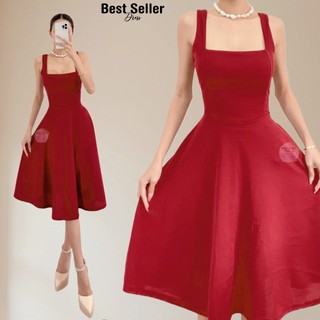 BSD Best Seller Ivory (S-2XL)  Sleeves Midi Dress With One SidePocket