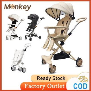 MonkeyBaby Stroller Foldable Two-Way Portable Light Weight Can Sit And Lie Down Stroller For Baby