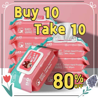 Wipes for Baby 10/5packs Organic Baby Wipes 80pcs Per Pack Wet Wipes Hypoallergenic (Non-Alcohol)