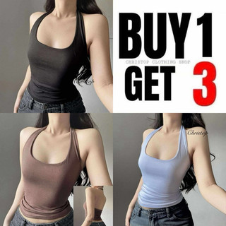 BUY 1 GET 3 (TOTAL OF 3PCS)THERESE HALTER CROPTOP COTTON WOMENSWEAR
