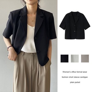 Summer Thin Short Sleeve Suit Jacket Women's Short Niche Design Loose Suit Top VD