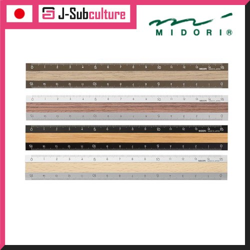 Designphil Midori Aluminium ＆ Wood Ruler 15cm [Direct From Japan]
