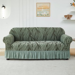 Quick deliver The latest image wave pattern thickened fabric 1/2/3/4 seat universal sofa cover sofa