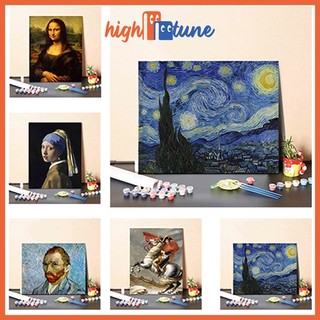 HIGHTUNE 30*40cm Digital Oil Paint By Numbers On Canvas Number Painting with Frame Tools Included