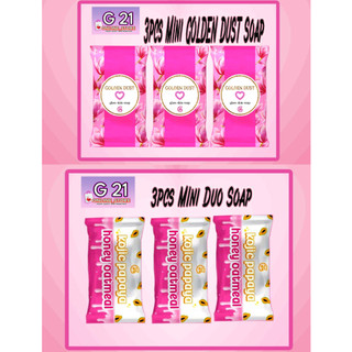 6 PCS G21 MINI SOAPS (3 MINI KOJIC PAPAYA HONEY OATMEAL, AND 3 MINI GOLDEN DUST SOAP)