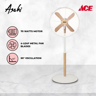 Asahi Wood Stand Fan 16in. XF6077 - White