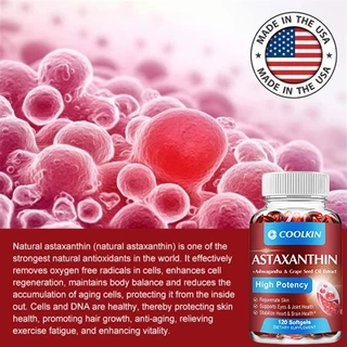 Coolkin Astaxanthin 24 mg ช่วยบำรุงสุขภาพหัวใจและหลอดเลือด สารต้านอนุมูลอิสระช่วยบำรุงสุขภาพดวงตา