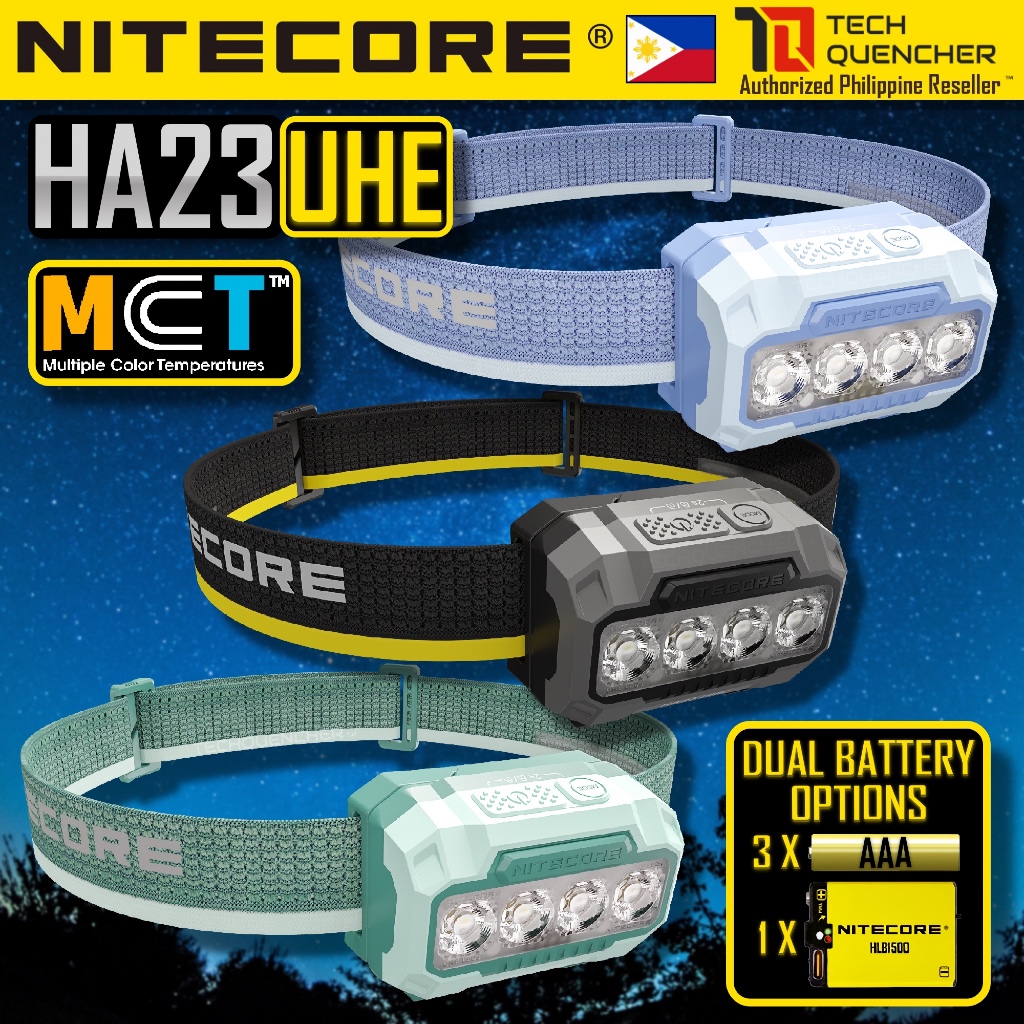 ไฟหน้า Nitecore HA23 UHE - 600 Lumens - อุณหภูมิหลายสี - ตัวเลือกแบตเตอรี่คู่ - IP68