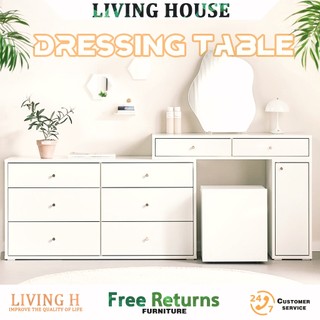 LIVING Retractable Dressing Table with 3/9 Drawers/Mirror/Makeup Table/Cabinet Storage