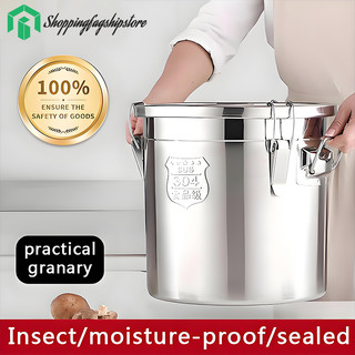 304 Metal stainless steel closed food rice storage container against insects and moisture