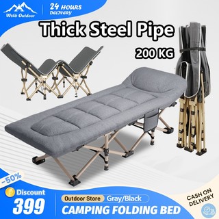 Wthb Outdoor Folding Bed Camping Single Outdoor Indoor Bedoffice Sleeping Relax Foldable Portable