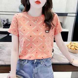 Cool Blouse Plus Size Women's Summer Korean Style Loose Round Neck Short-sleeved T-shirt #801